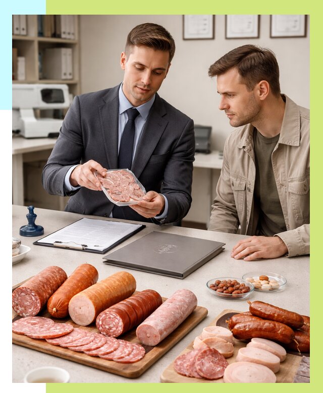 Сертификация колбасных изделий в Чебаркуле от 8053 р. | Алешин-Чбр